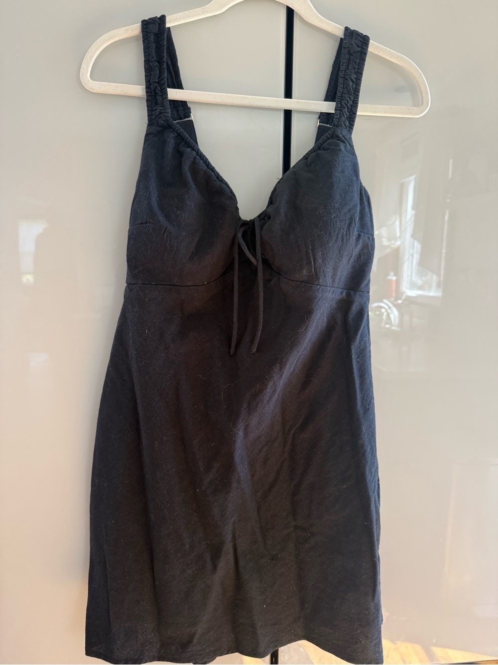 Abercrombie & Fitch Black Linen Mini Dress